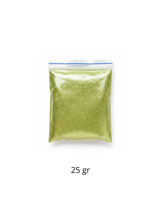 glitter cosmetico verde manzana